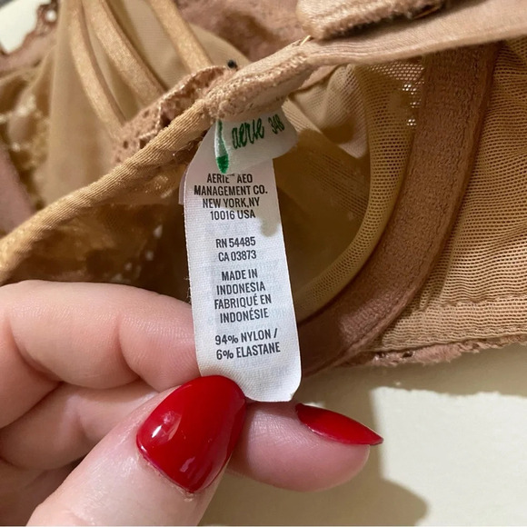 Women’s Aerie Brand Tan Nude Coloured Square Neck Bra Adjustable Straps Size 34B - Picture 10 of 16
